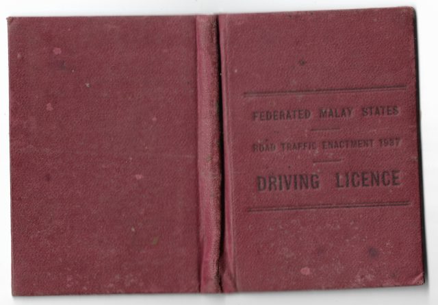 Kulit buku Lesen Memandu Negeri-Negeri Melayu Bersekutu
