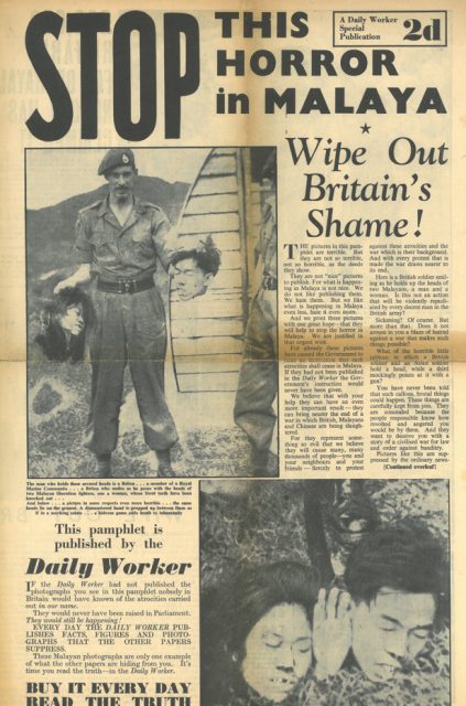 "Stop This Horror in Malaya" — risalah Darurat, 1952
